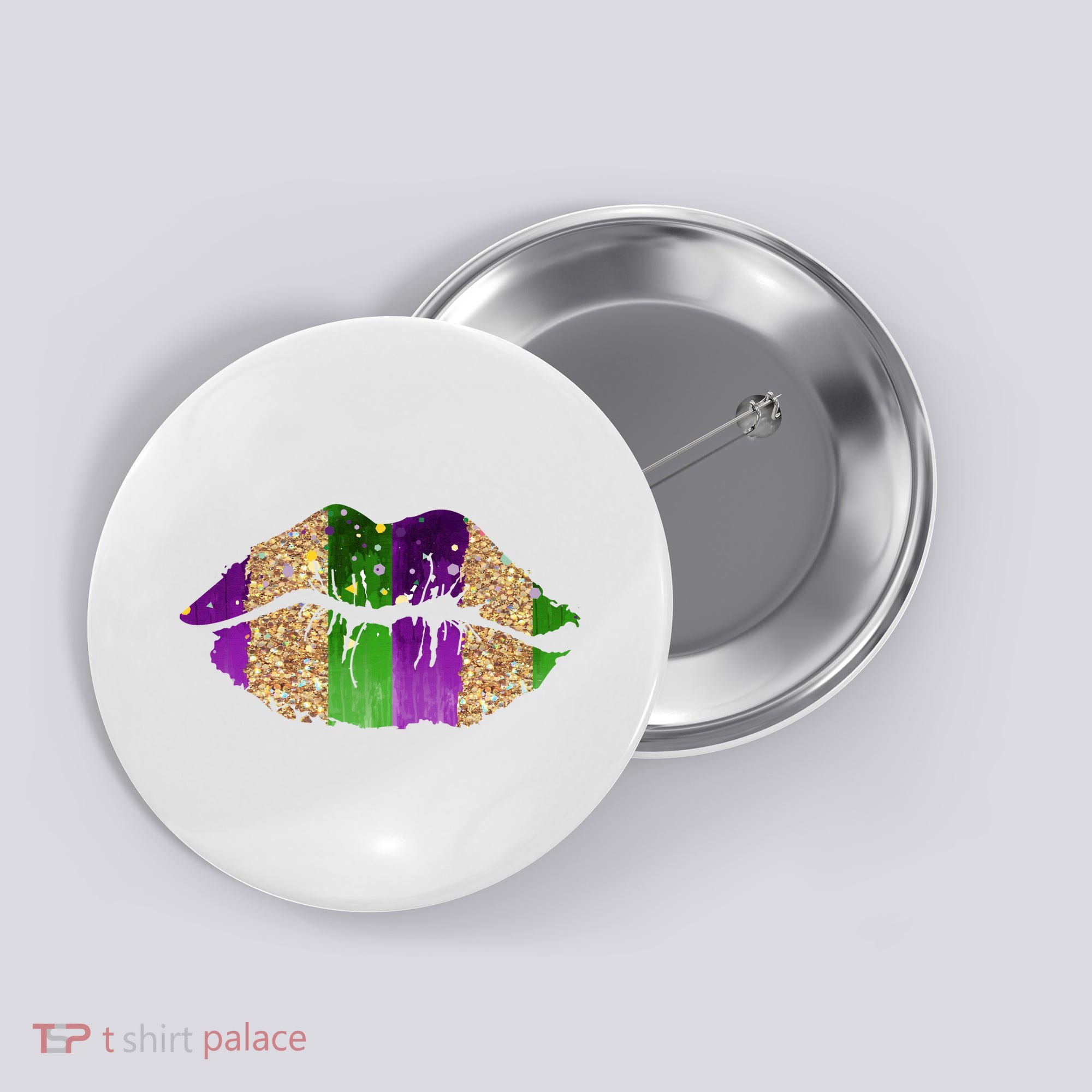 Mardi Gras Lips Celebration Button