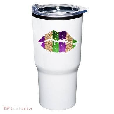 Mardi Gras Lips Celebration Tumbler