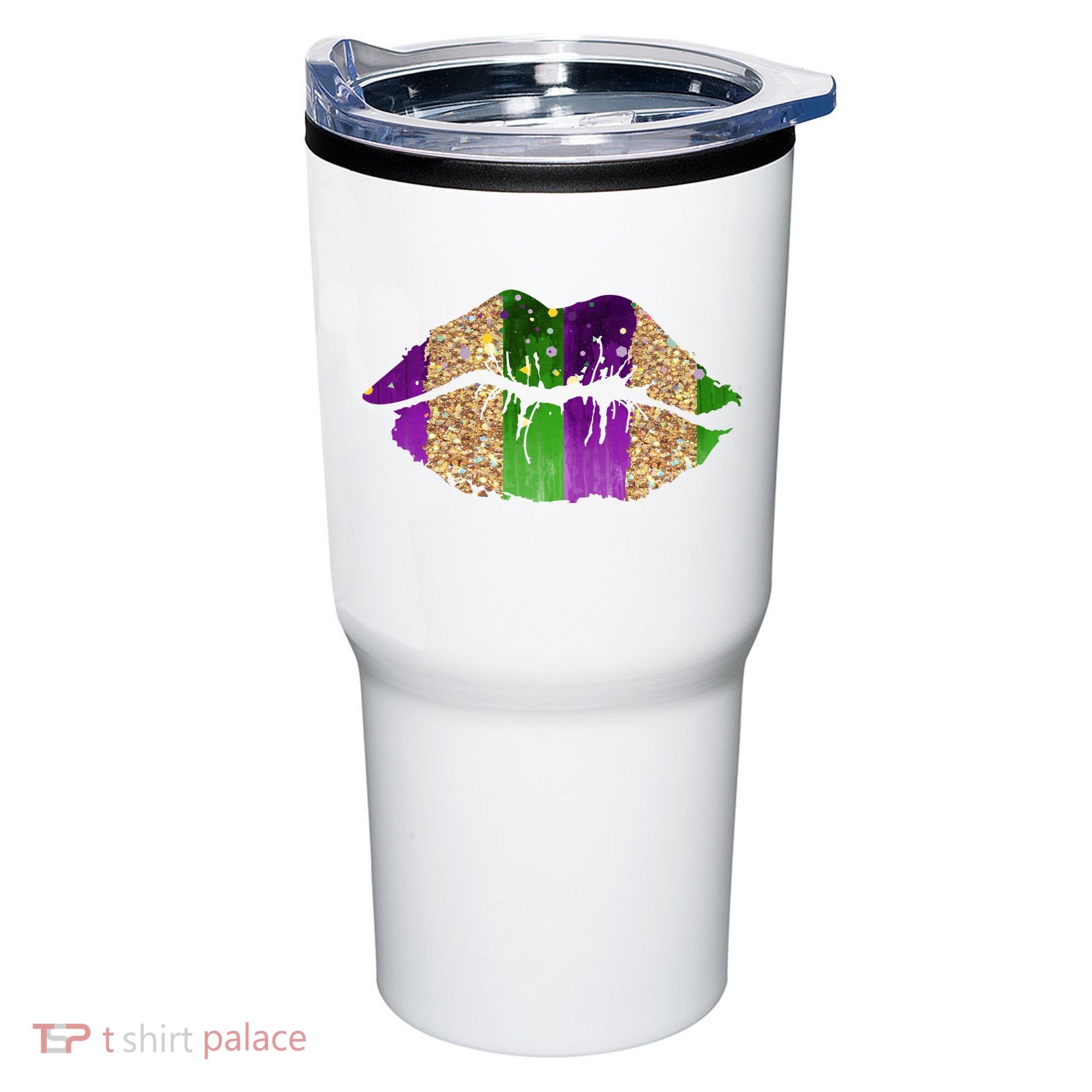 Mardi Gras Lips Celebration Tumbler