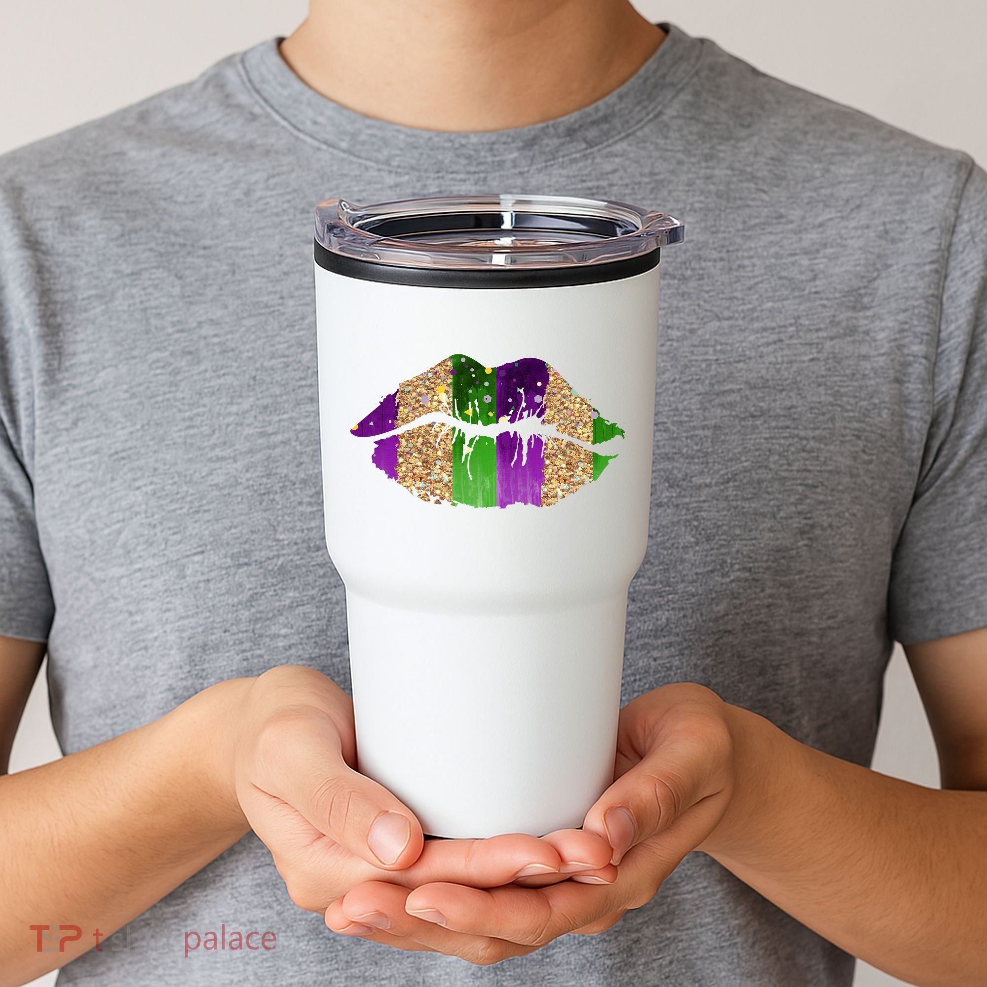 Mardi Gras Lips Celebration Tumbler