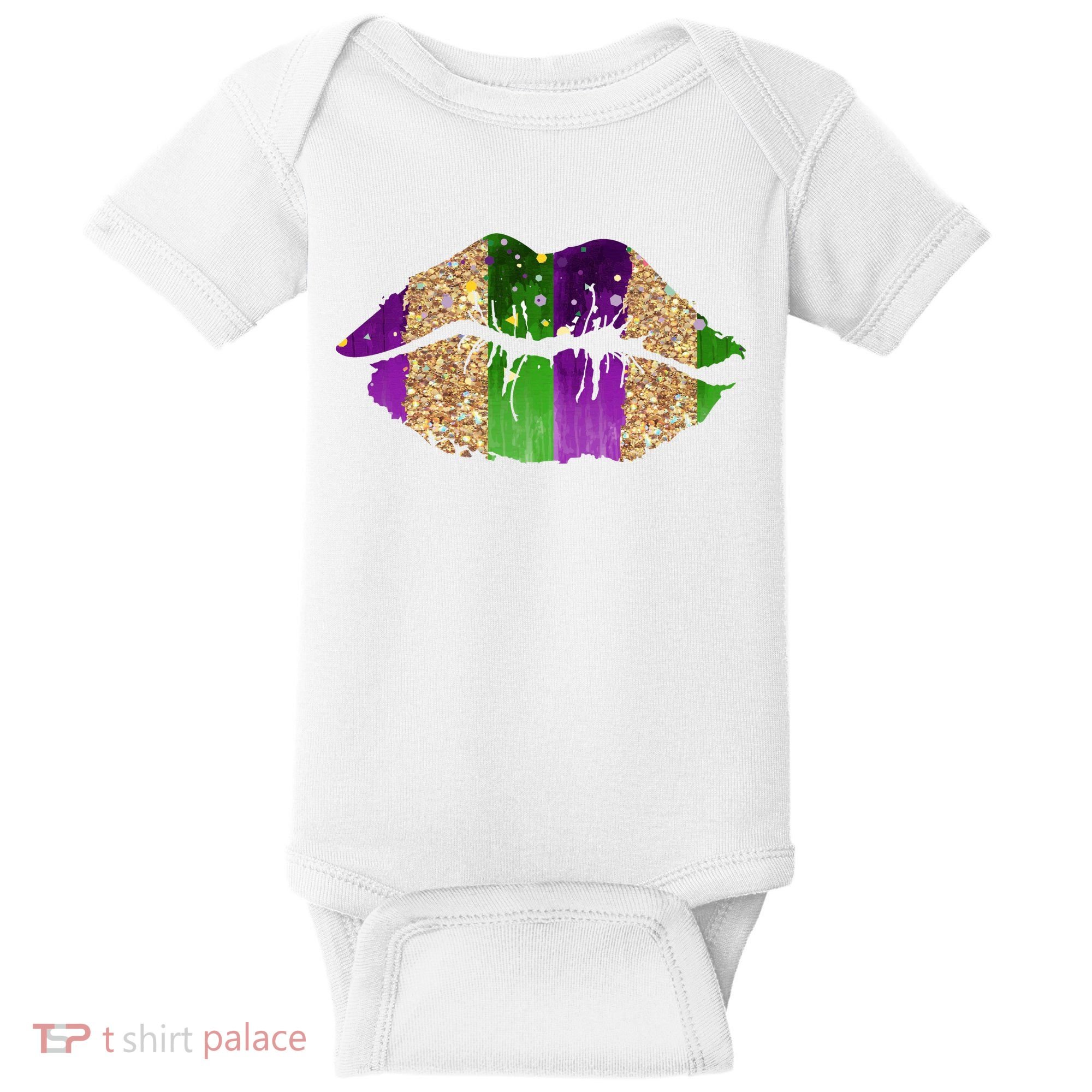 Mardi Gras Lips Celebration Baby Bodysuit