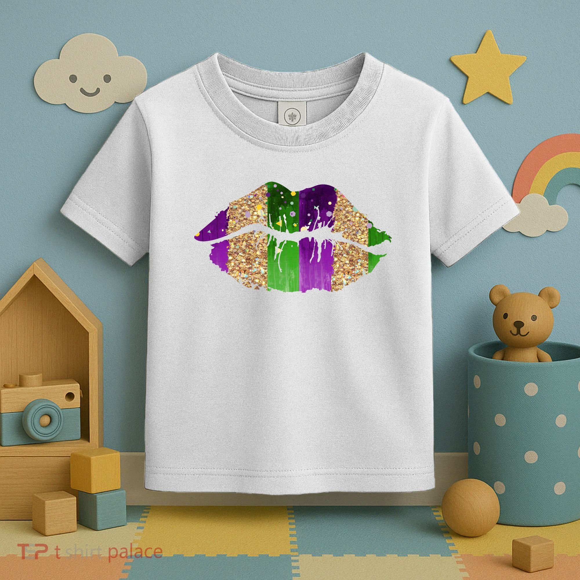 Mardi Gras Lips Celebration Toddler T-Shirt