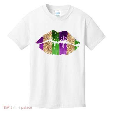 Mardi Gras Lips Celebration Kids T-Shirt