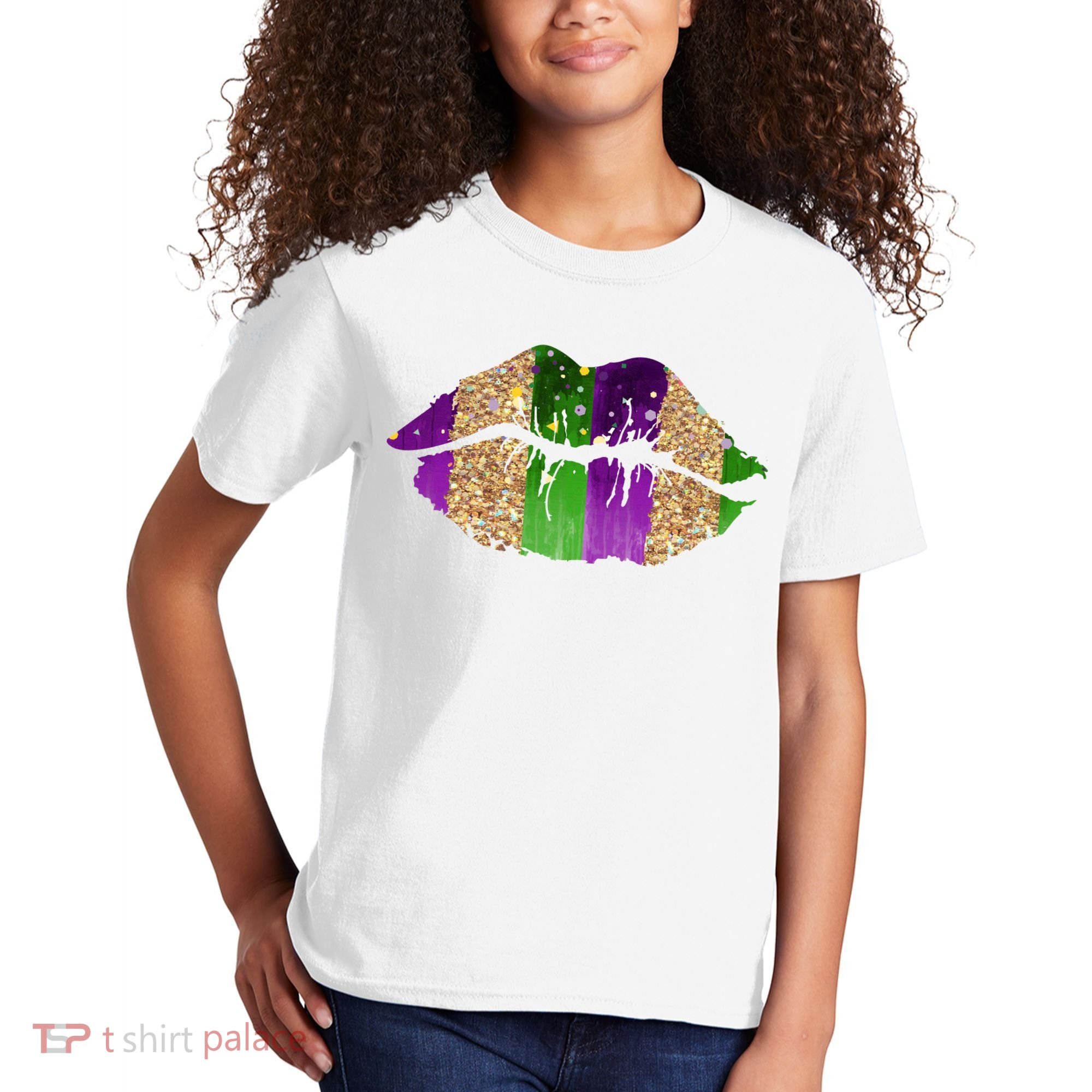 Mardi Gras Lips Celebration Kids T-Shirt