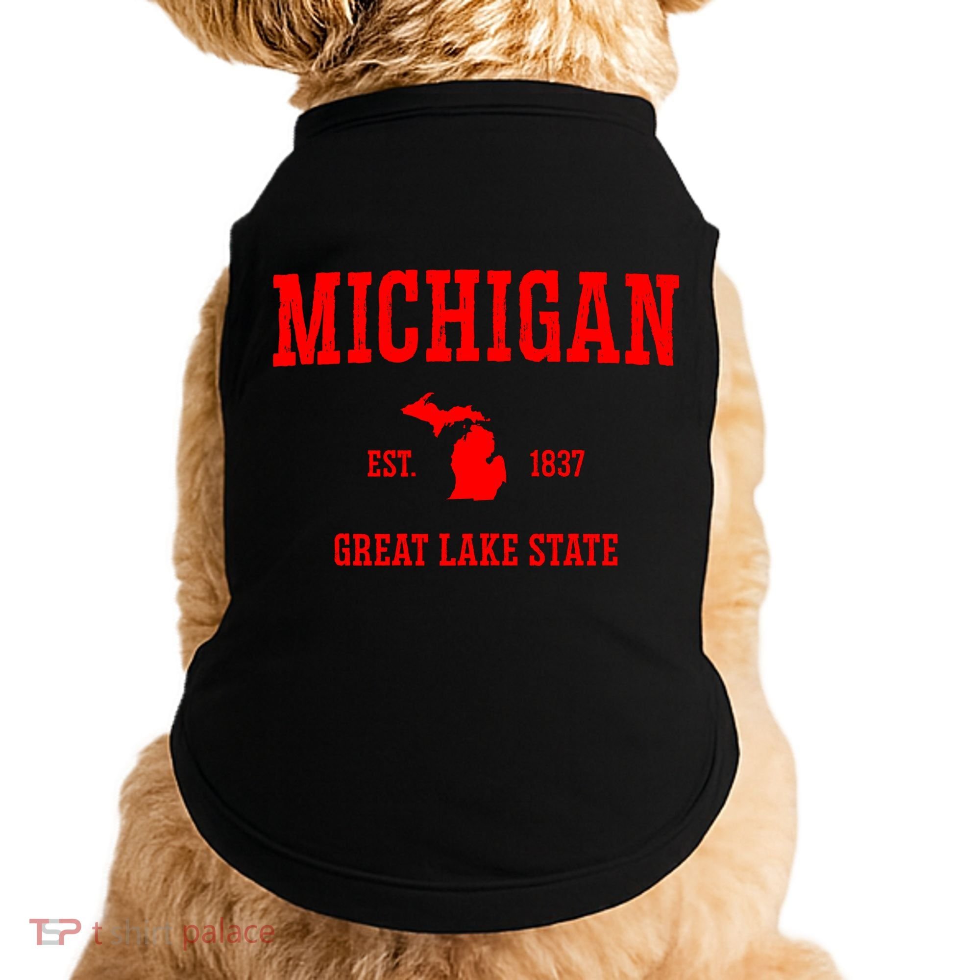 Michigan Great Lake State MI Est 1837 Doggie Tank