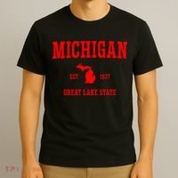 Michigan Great Lake State MI Est 1837 T-Shirt thumb 3