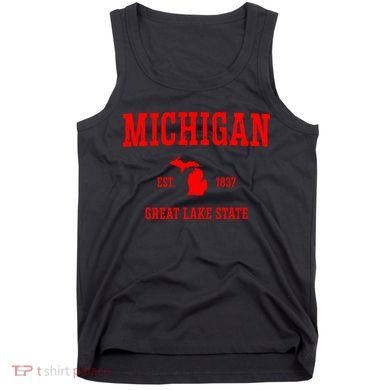 Michigan Great Lake State MI Est 1837 Tank Top