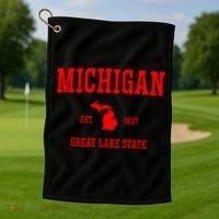 Michigan Great Lake State MI Est 1837 Golf Towel thumb 1