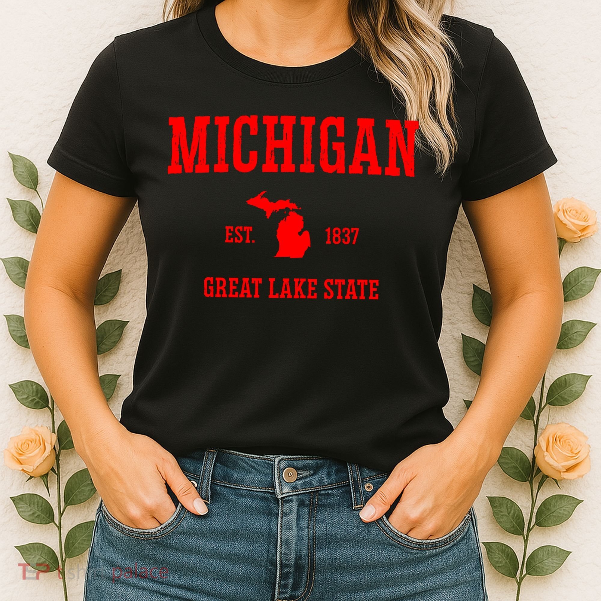 Michigan Great Lake State MI Est 1837 Women's T-Shirt