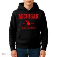 Michigan Great Lake State MI Est 1837 Kids Hoodie thumb 4