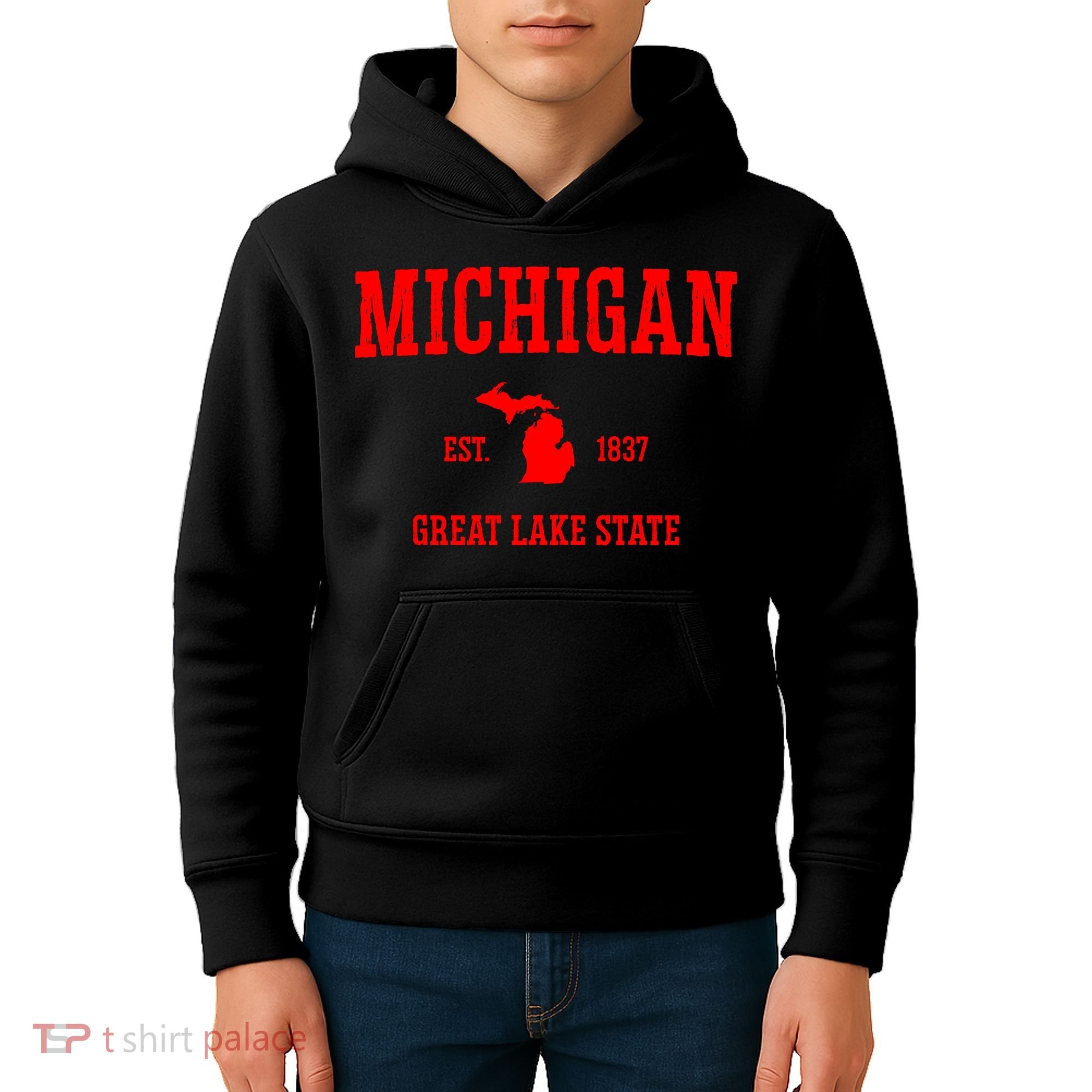 Michigan Great Lake State MI Est 1837 Kids Hoodie