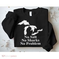 Michigan Great Lakes No Salt, No Sharks, No Problem Hoodie Sweatshirt thumb 2