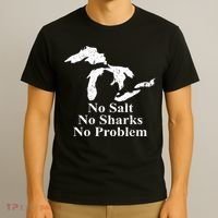 Michigan Great Lakes No Salt, No Sharks, No Problem Hoodie T-Shirt thumb 3