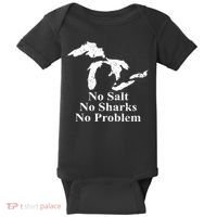 Michigan Great Lakes No Salt, No Sharks, No Problem Hoodie Baby Bodysuit thumb 0