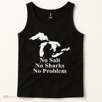 Michigan Great Lakes No Salt, No Sharks, No Problem Hoodie Tank Top thumb 2