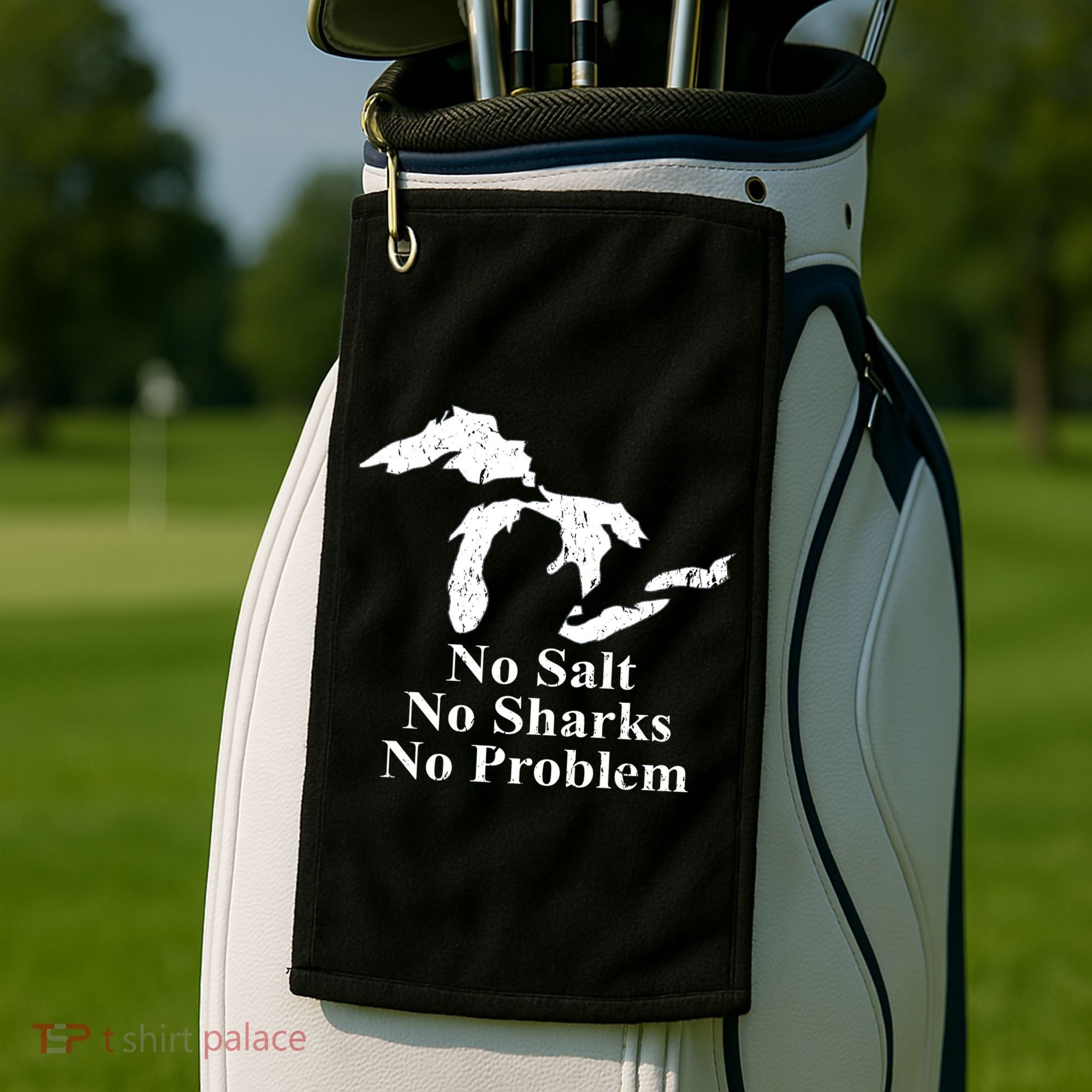 Michigan Great Lakes No Salt, No Sharks, No Problem Hoodie Golf Towel