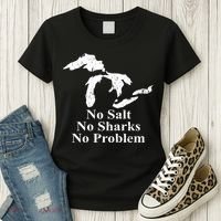 Michigan Great Lakes No Salt, No Sharks, No Problem Hoodie Women's T-Shirt thumb 3