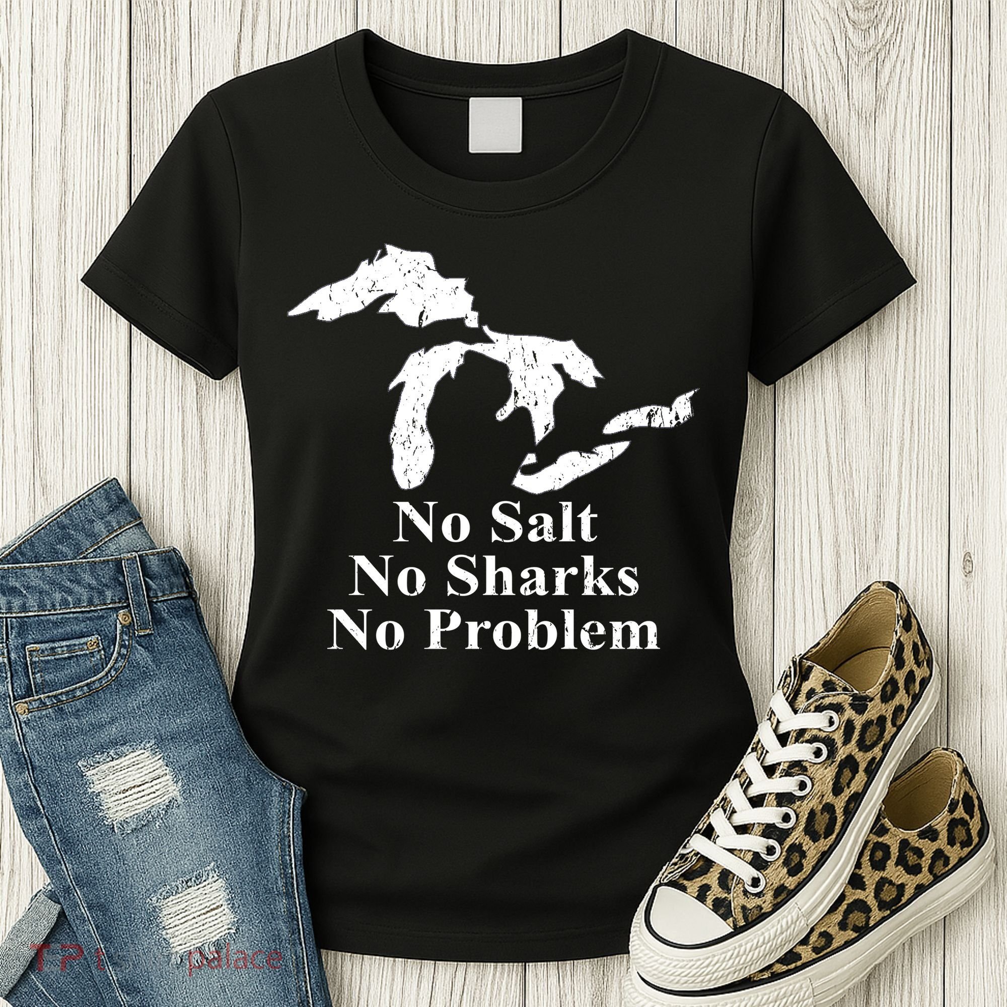 Michigan Great Lakes No Salt, No Sharks, No Problem Hoodie Women's T-Shirt