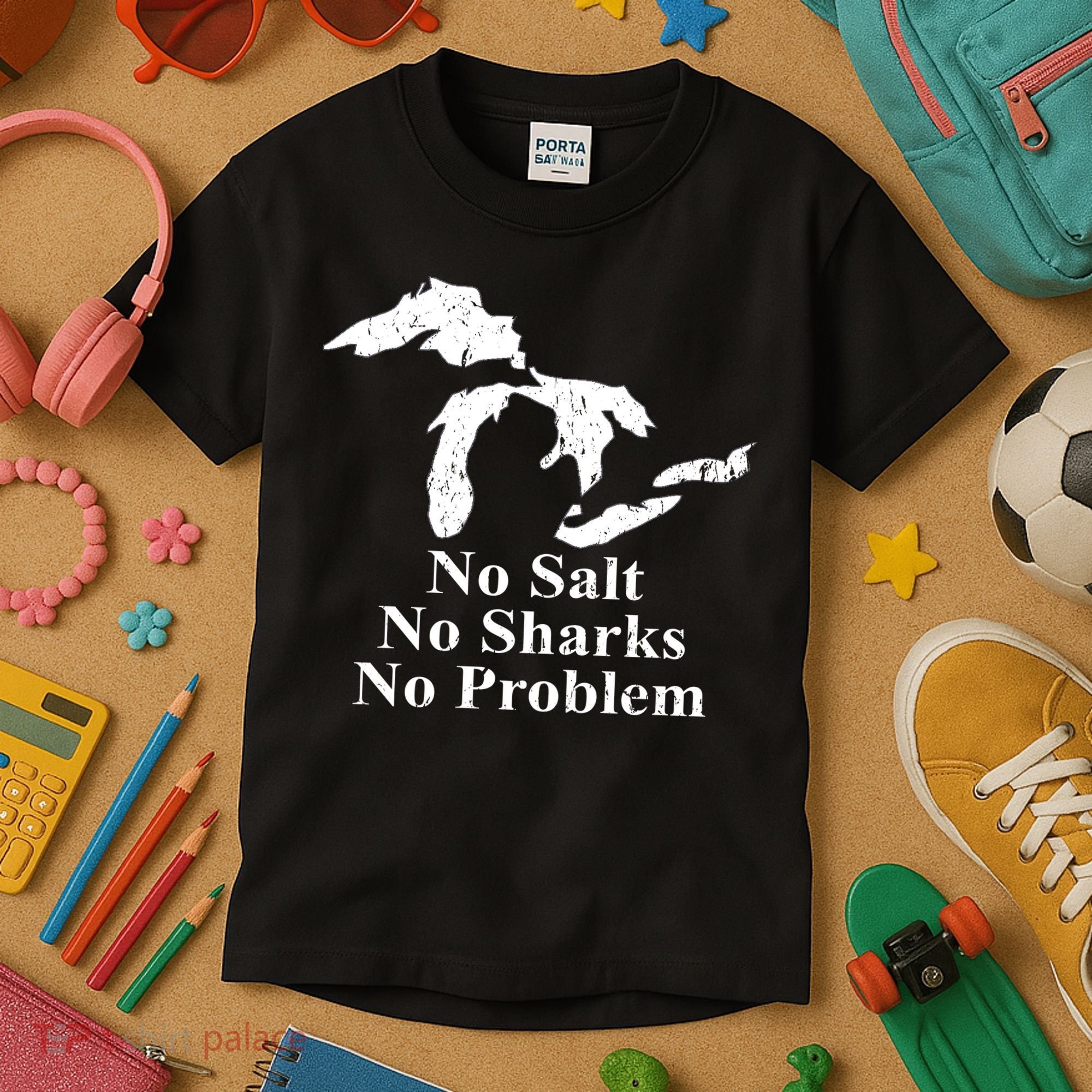 Michigan Great Lakes No Salt, No Sharks, No Problem Hoodie Kids T-Shirt