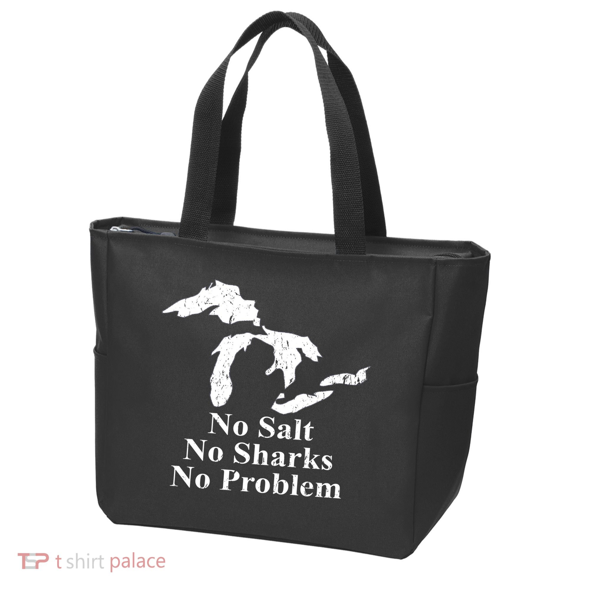 Michigan Great Lakes No Salt, No Sharks, No Problem Hoodie Tote Bag