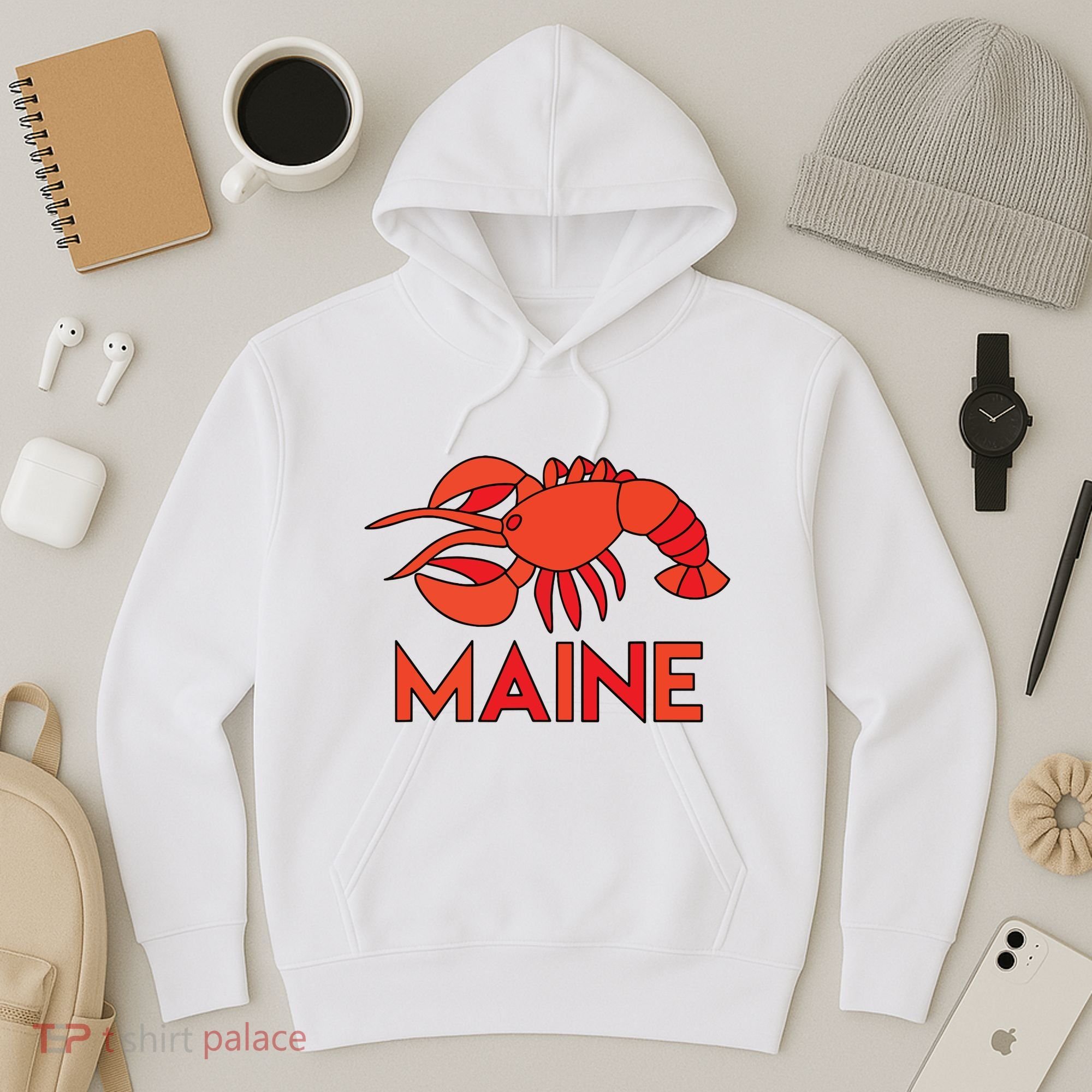 Maine Gift Lobster Stained Glass Lobster Hoodie