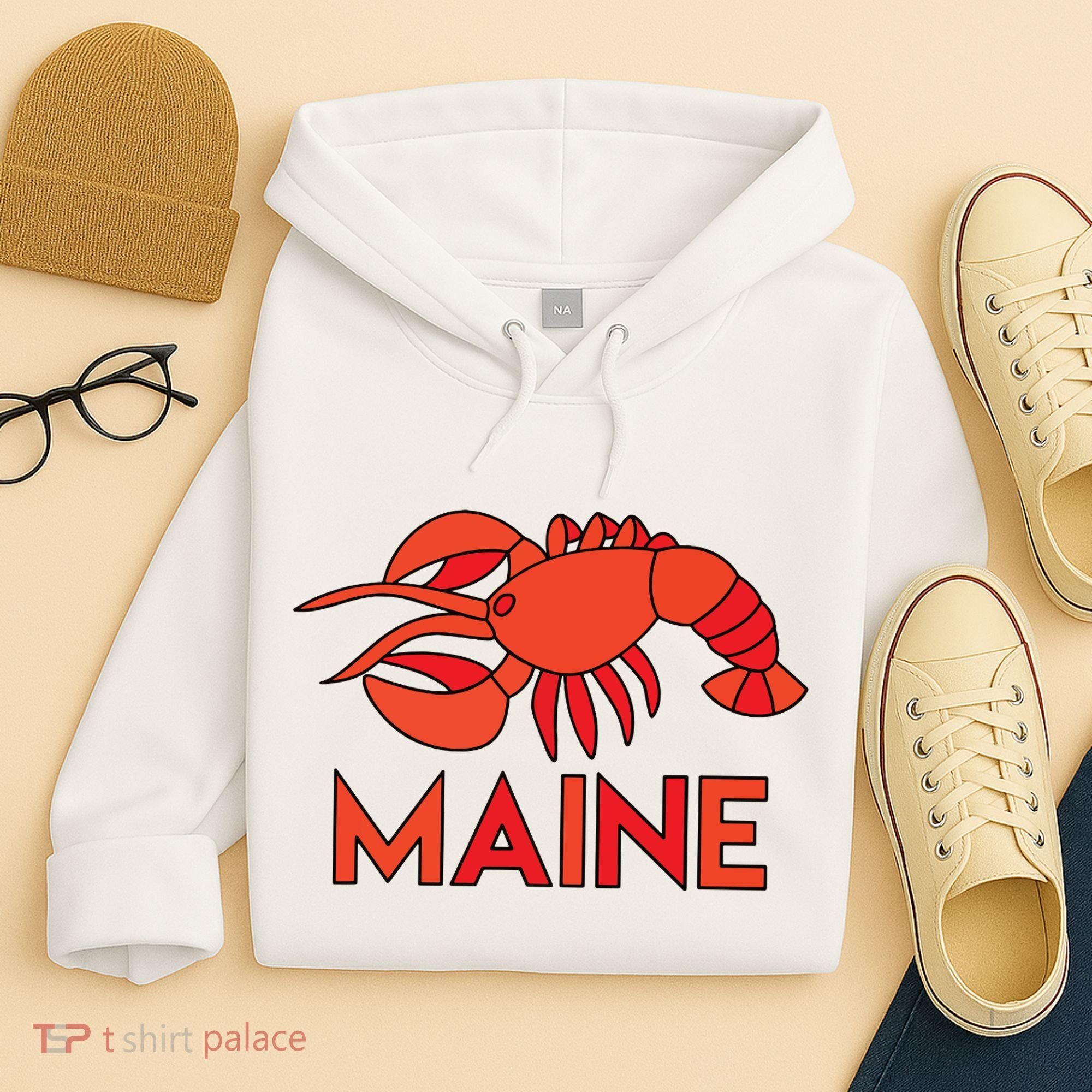 Maine Gift Lobster Stained Glass Lobster Hoodie