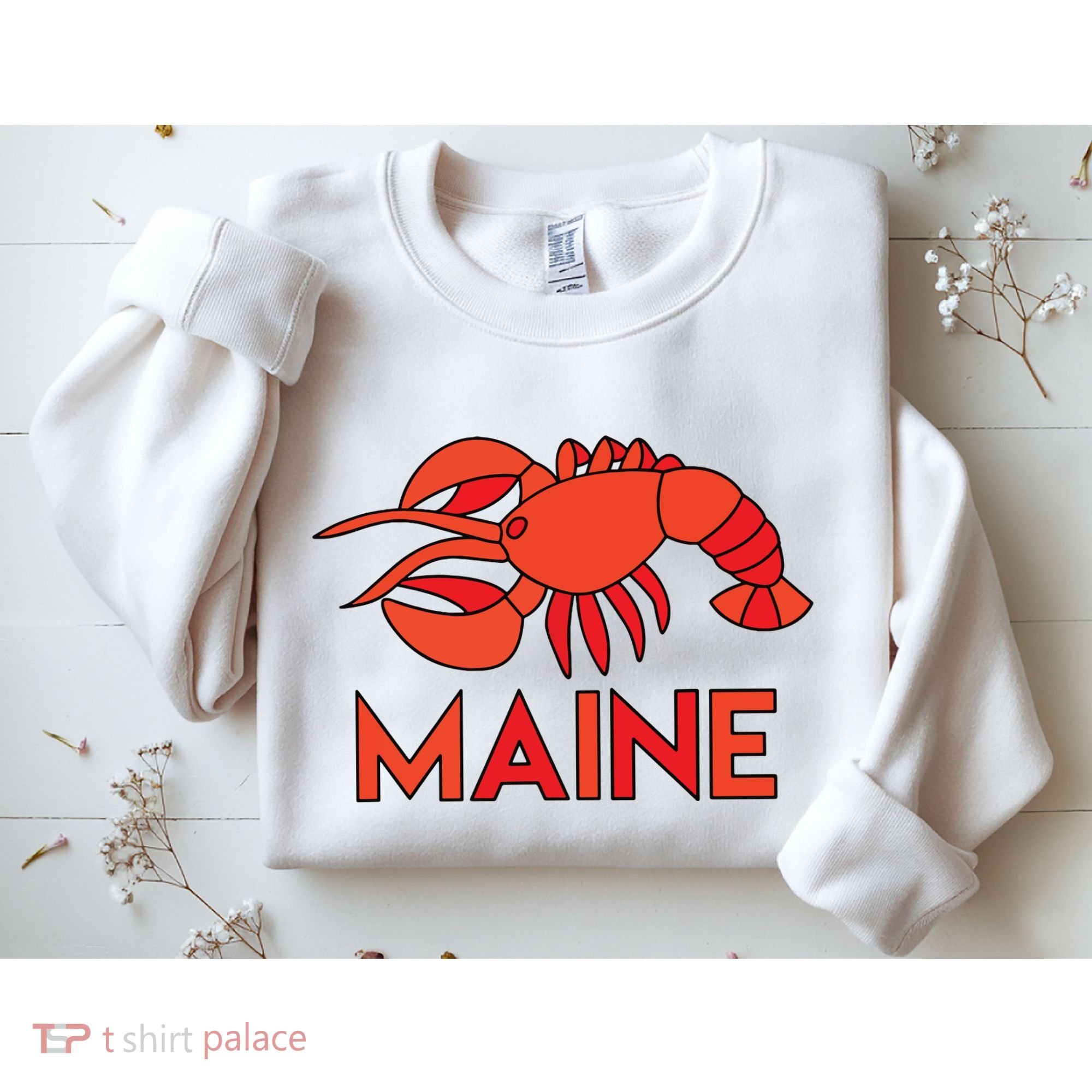 Maine Gift Lobster Stained Glass Lobster Sweatshirt