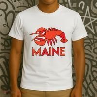 Maine Gift Lobster Stained Glass Lobster T-Shirt thumb 3