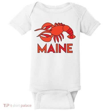 Maine Gift Lobster Stained Glass Lobster Baby Bodysuit