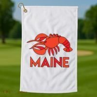 Maine Gift Lobster Stained Glass Lobster Golf Towel thumb 1