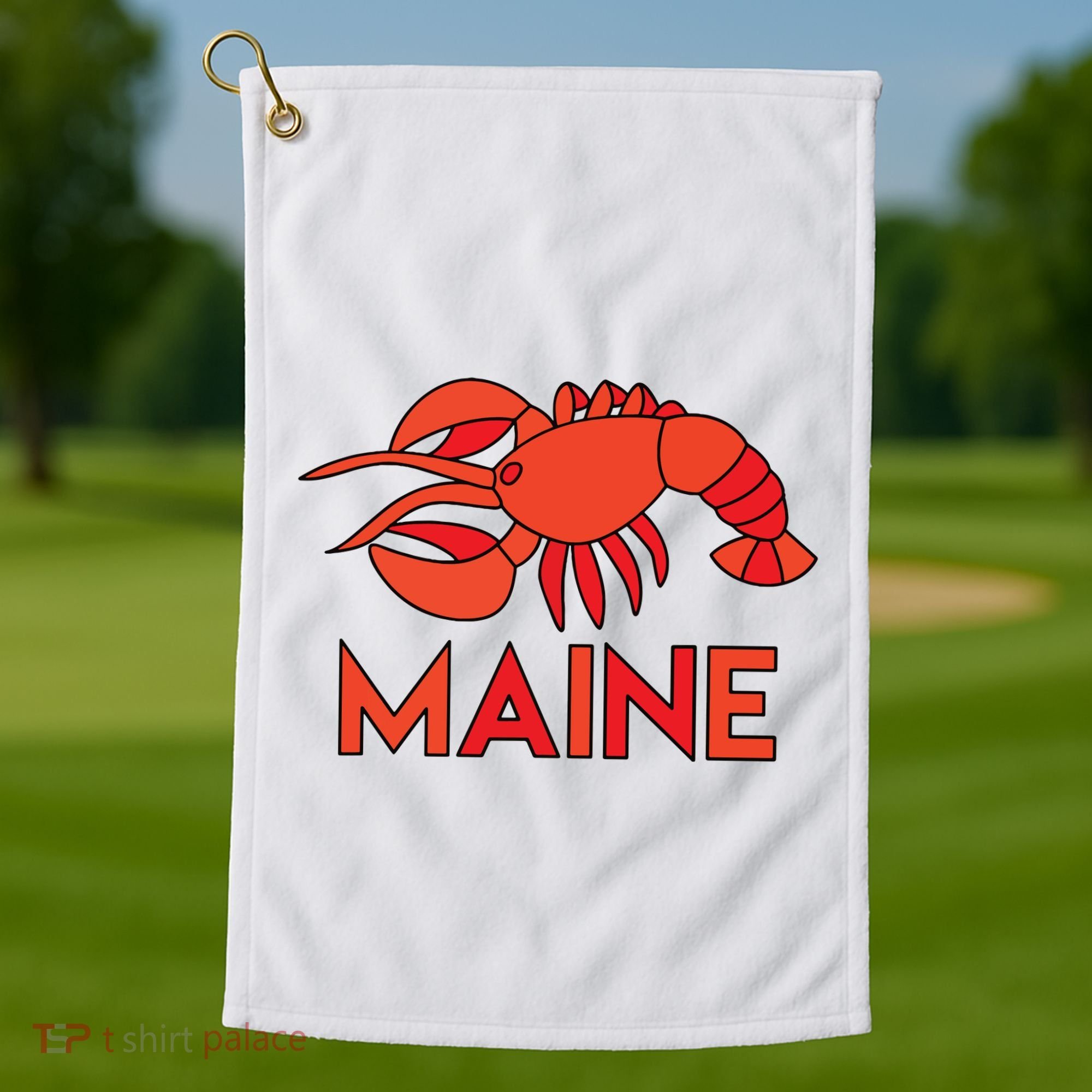 Maine Gift Lobster Stained Glass Lobster Golf Towel