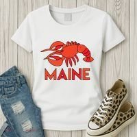 Maine Gift Lobster Stained Glass Lobster Women's T-Shirt thumb 3
