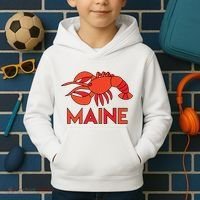 Maine Gift Lobster Stained Glass Lobster Kids Hoodie thumb 2