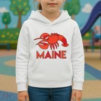 Maine Gift Lobster Stained Glass Lobster Kids Hoodie thumb 3