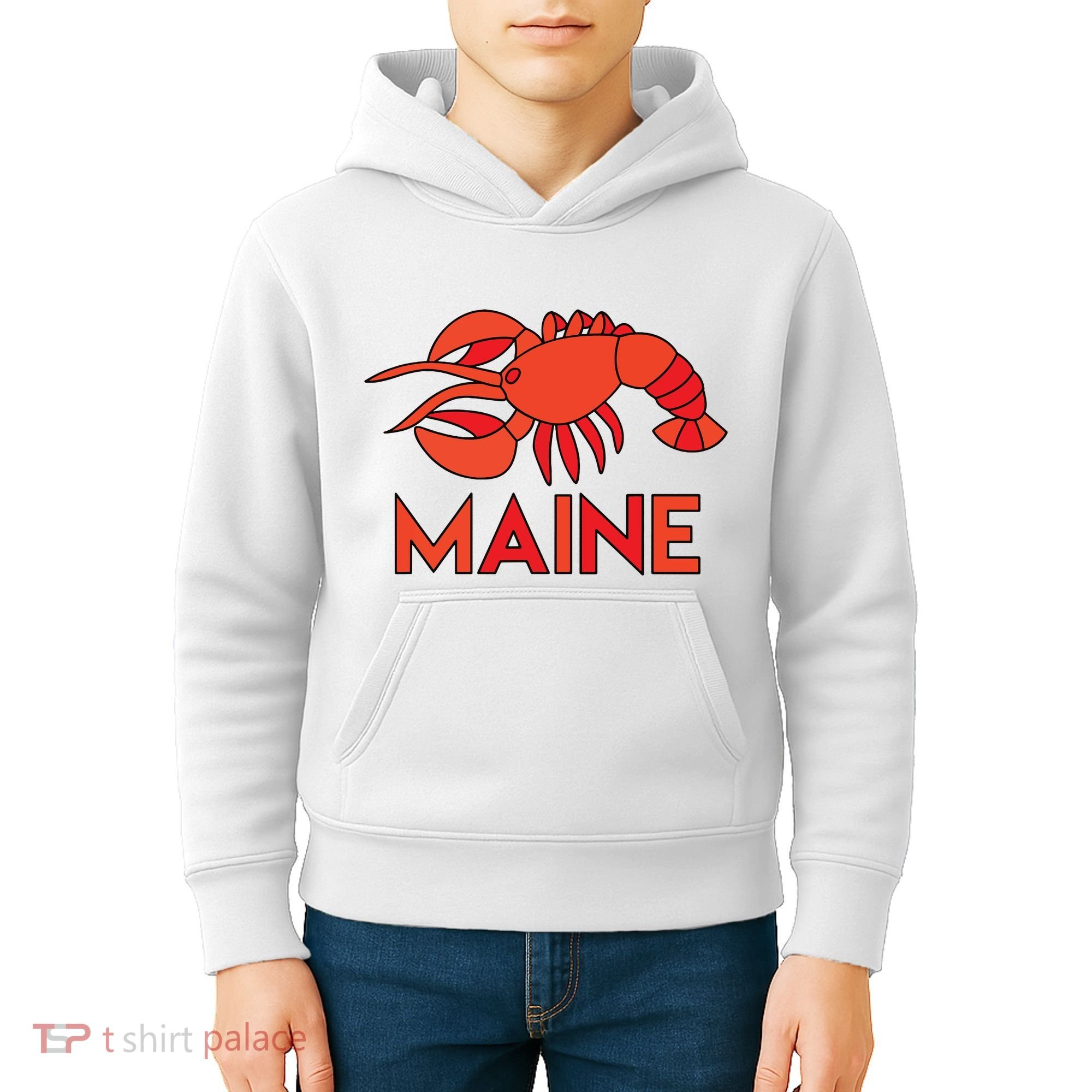 Maine Gift Lobster Stained Glass Lobster Kids Hoodie