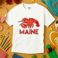 Maine Gift Lobster Stained Glass Lobster Kids T-Shirt thumb 3