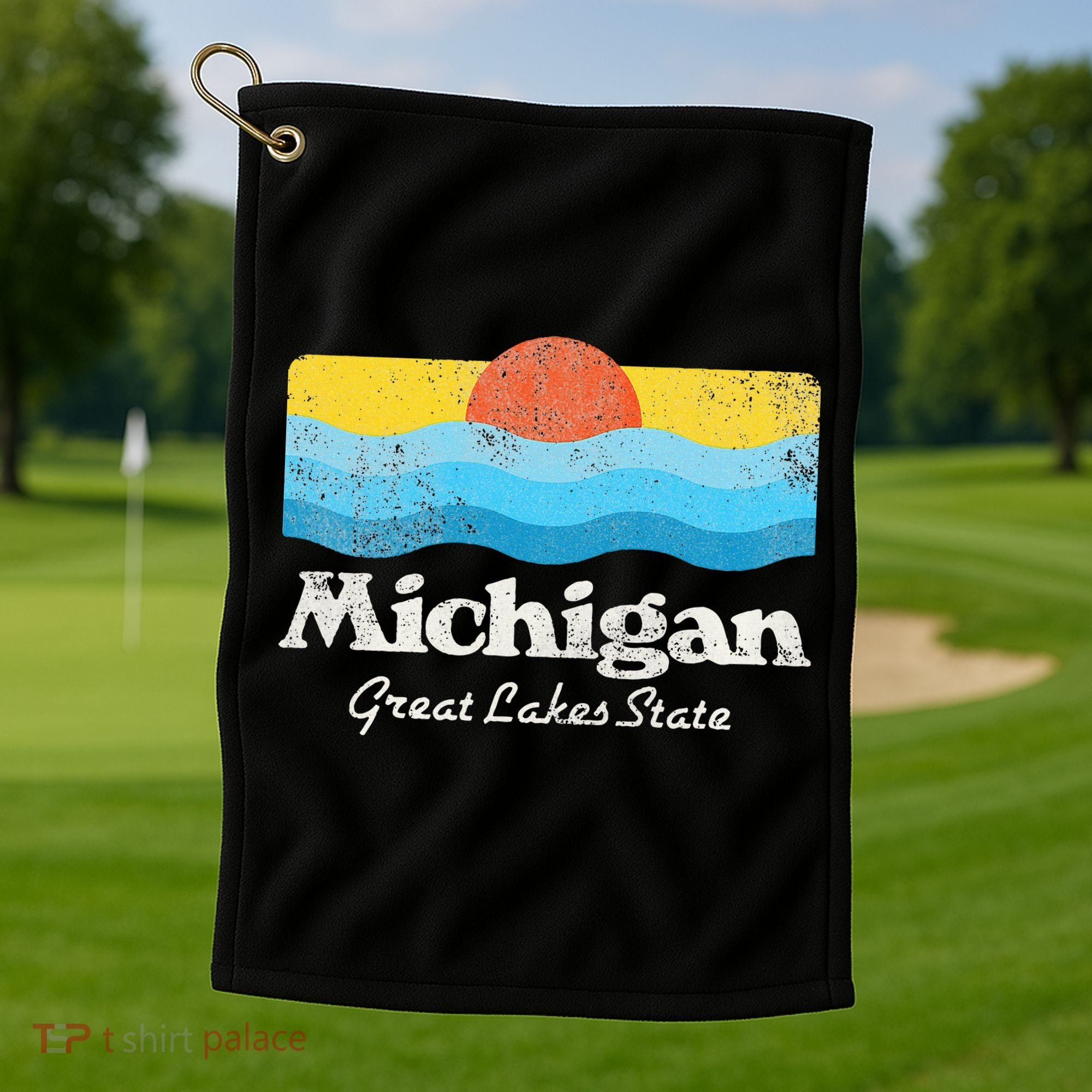 Michigan Great Lakes State Golf Towel