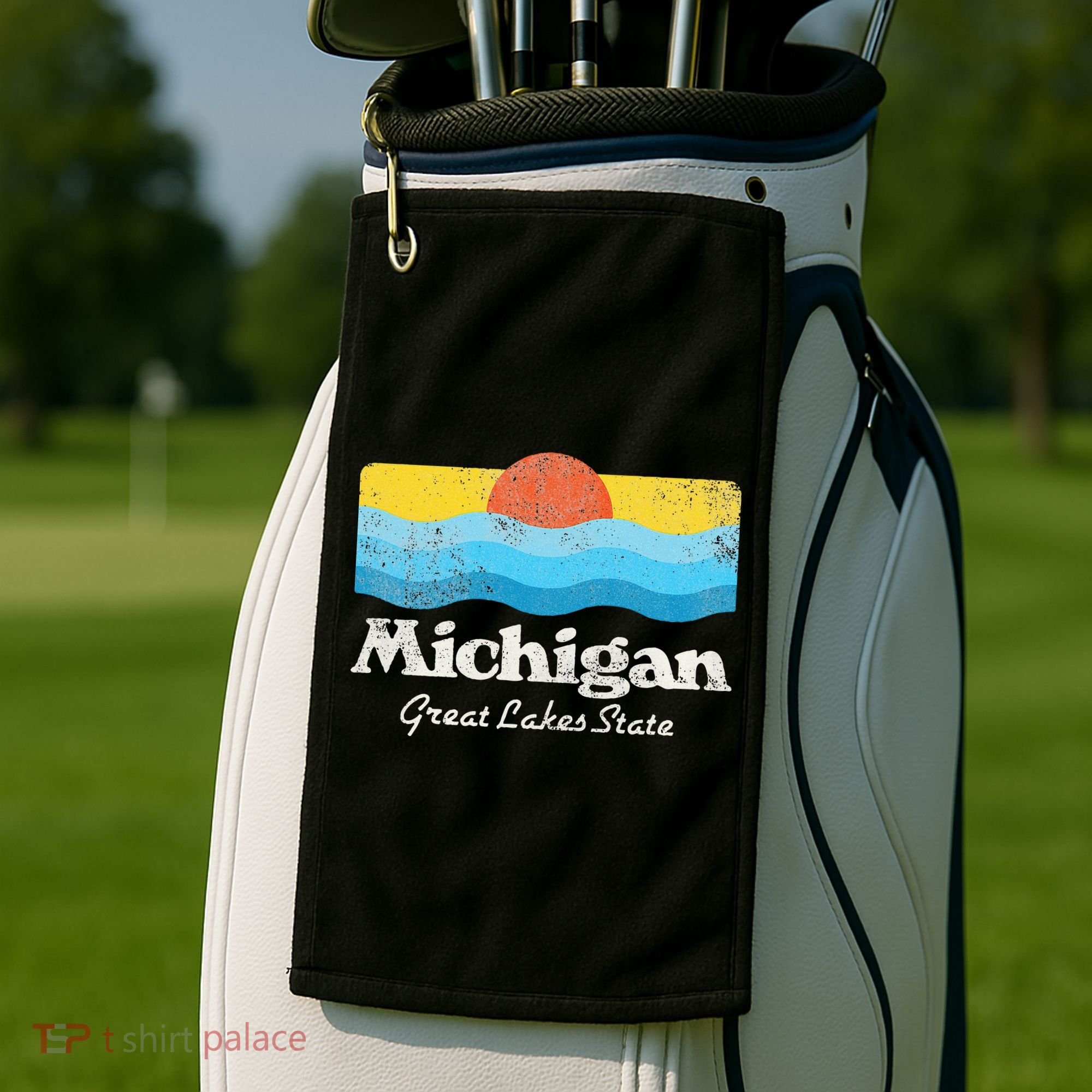 Michigan Great Lakes State Golf Towel