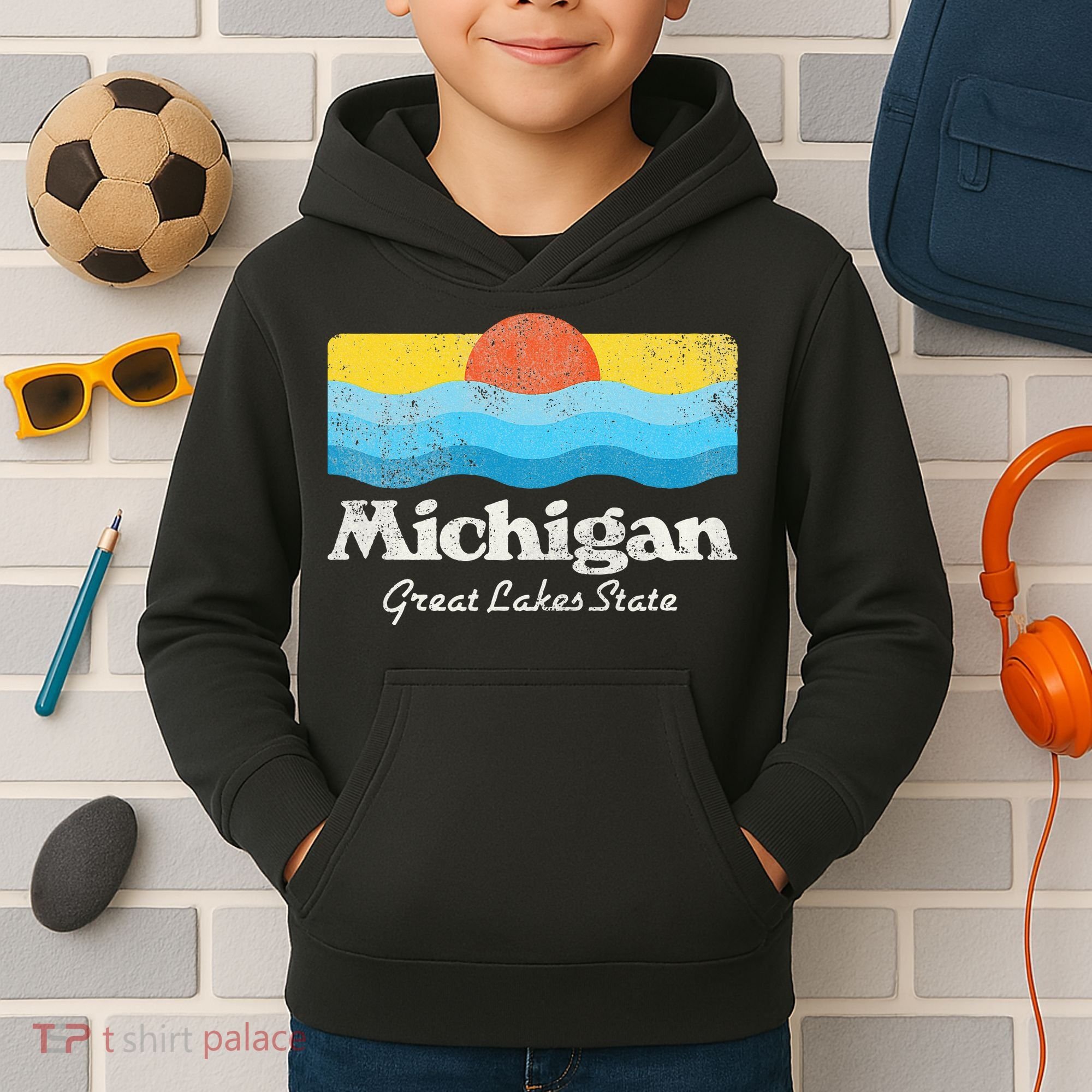 Michigan Great Lakes State Kids Hoodie