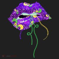 Mardi Gras Lip Beads Festive Women's Sweatshirt thumb 2