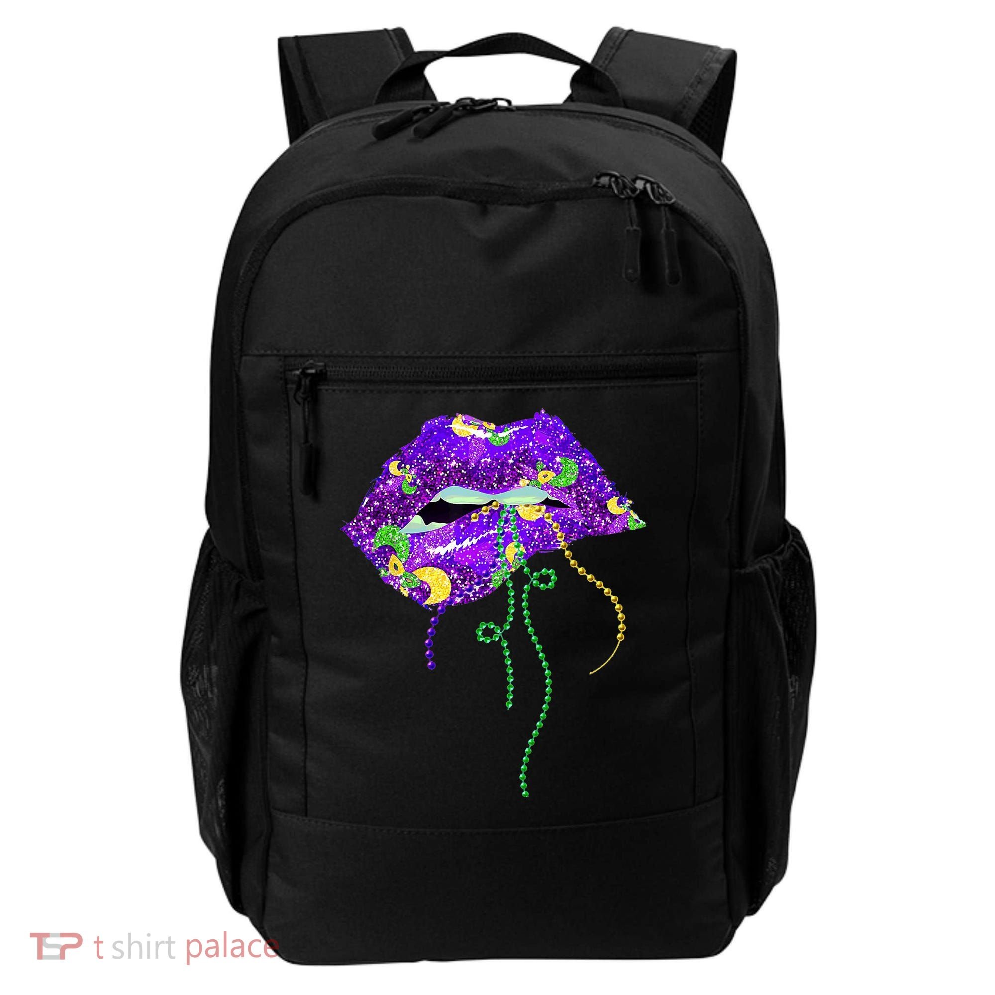 Mardi Gras Lip Beads Festive Backpack
