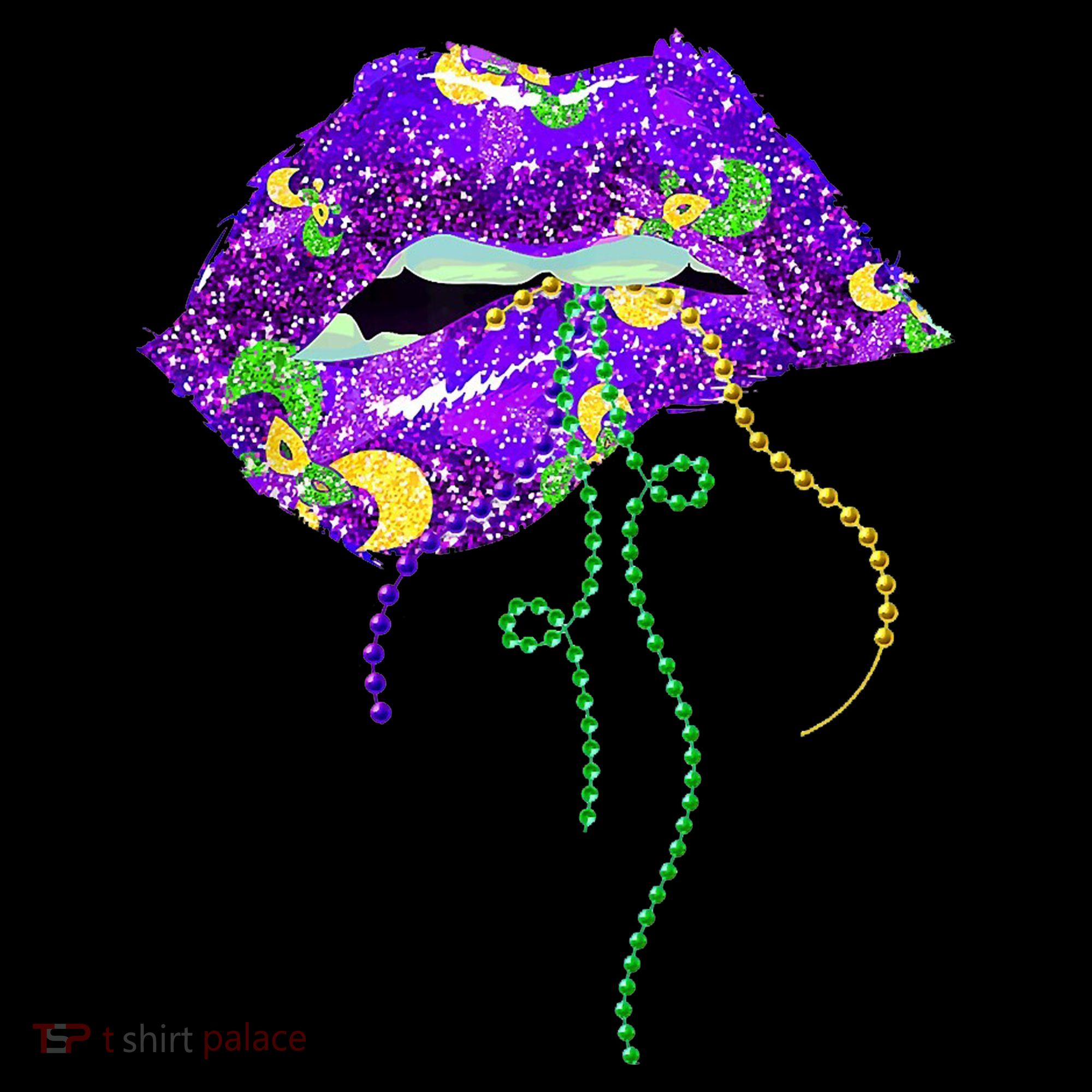 Mardi Gras Lip Beads Festive Toddler Hoodie