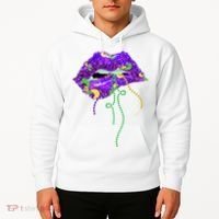 Mardi Gras Lip Beads Festive Hoodie thumb 2