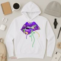 Mardi Gras Lip Beads Festive Hoodie thumb 3