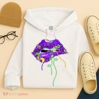 Mardi Gras Lip Beads Festive Hoodie thumb 4