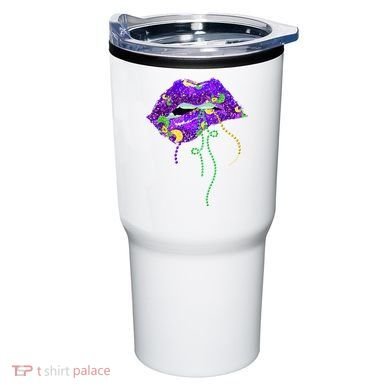 Mardi Gras Lip Beads Festive Tumbler