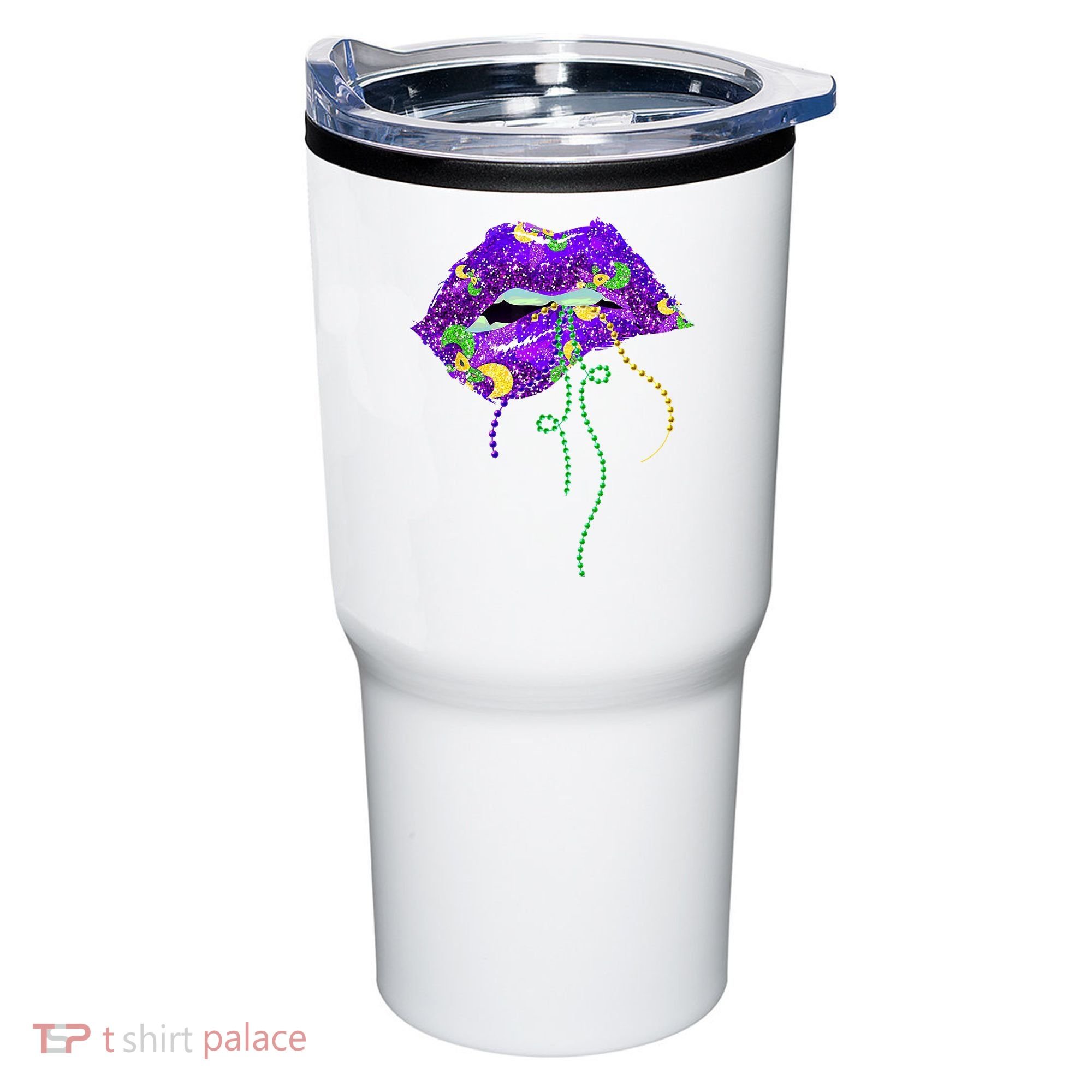 Mardi Gras Lip Beads Festive Tumbler
