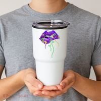 Mardi Gras Lip Beads Festive Tumbler thumb 2