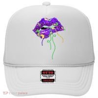 Mardi Gras Lip Beads Festive Hat thumb 0