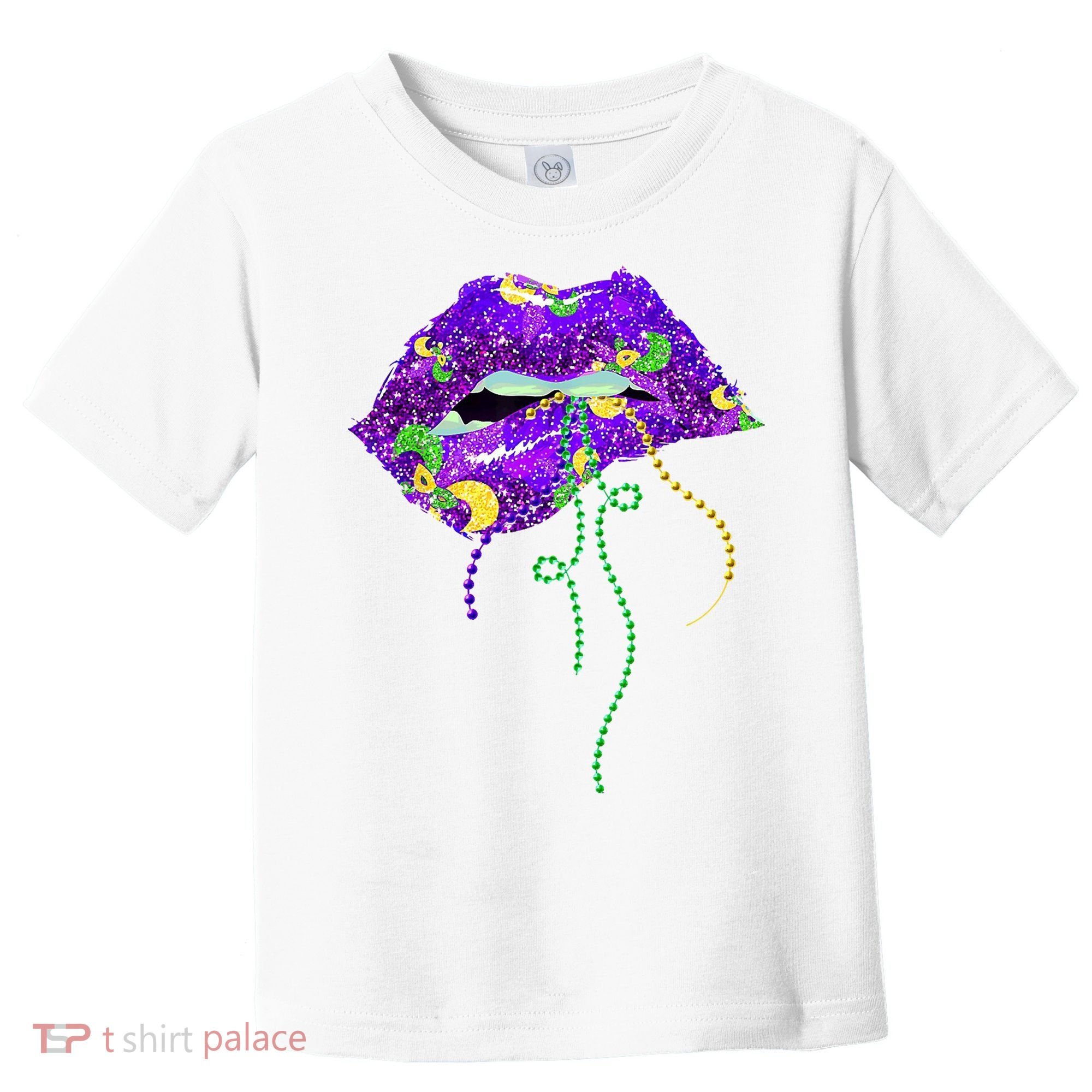 Mardi Gras Lip Beads Festive Toddler T-Shirt